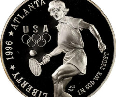Монета Теніс, 1 долар 1996, США, XXVI літні Олімпійські ігри, Атланта, 1996