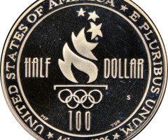Монета Плавання, ½ долара 1996, США, XXVI літні Олімпійські ігри, Атланта, 1996