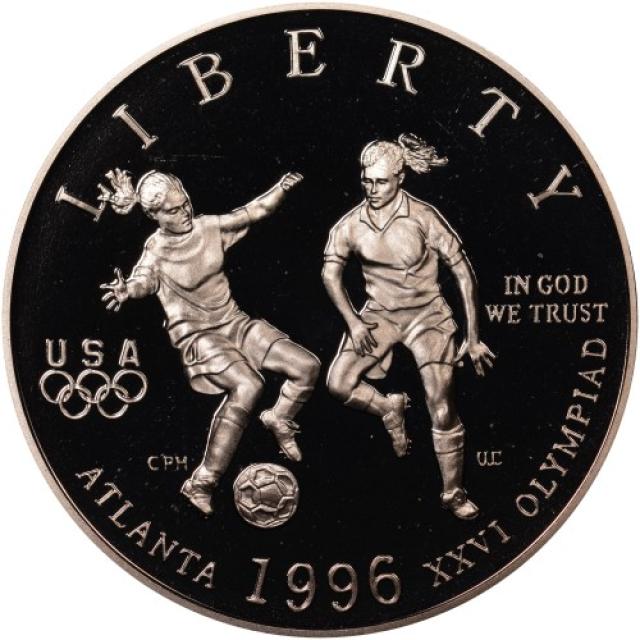 Монета Футбол, ½ долара 1996, США, XXVI літні Олімпійські ігри, Атланта, 1996