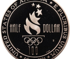 Монета Футбол, ½ долара 1996, США, XXVI літні Олімпійські ігри, Атланта, 1996