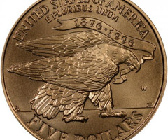 Монета Факельний бігун, 5 доларів 1995, США, XXVI літні Олімпійські ігри, Атланта, 1996
