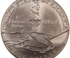 Монета Гімнастика, 1 долар 1995, США, XXVI літні Олімпійські ігри, Атланта, 1996