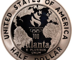Монета Бейсбол, ½ долара 1995, США, XXVI літні Олімпійські ігри, Атланта, 1996