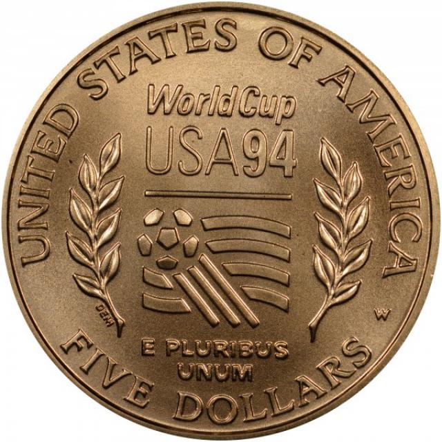 Монета Чемпіонат світу з футболу 1994, 5 доларів 1994, США, США