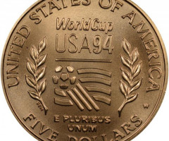 Монета Чемпіонат світу з футболу 1994, 5 доларів 1994, США, США