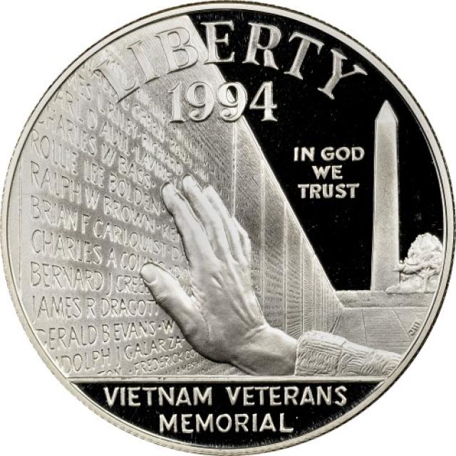 Монета Меморіал ветеранів В'єтнама, 1 долар 1994, США, США