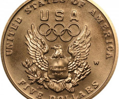 Монета XXV літні Олімпійські ігри, Барселона 1992 р, 5 доларів 1992, США, США