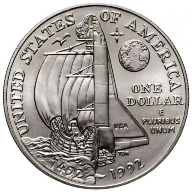 Монета Columbus Voyage, 1 долар 1992, США, США