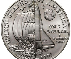 Монета Columbus Voyage, 1 долар 1992, США, США