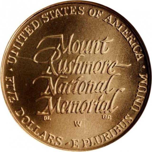 Монета Національний меморіал Рашмор, 5 доларів 1991, США, США