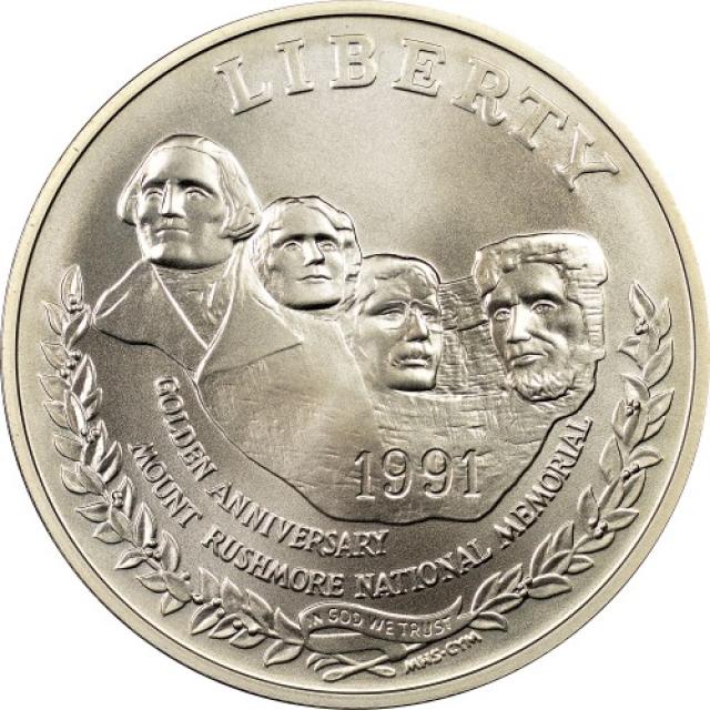 Монета Національний меморіал Рашмор, 1 долар 1991, США, США