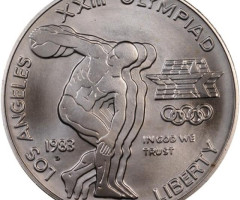 Монета Метальник дисків, 1 долар 1983, США, XXIII літні Олімпійські ігри