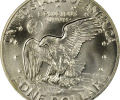 Монета Ейзенхауер, срібний долар, 1 долар 1973, США, США