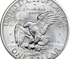 Монета Ейзенхауер, срібний долар, 1 долар 1972, США, США