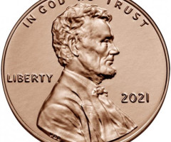 Монета Lincoln Cent, 1 цент 2021, США, США