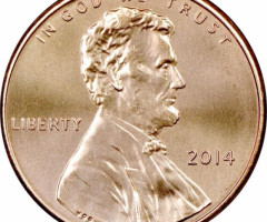 Монета Lincoln Cent, 1 цент 2014, США, США