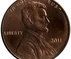 Монета Lincoln Cent, 1 цент 2011, США, США