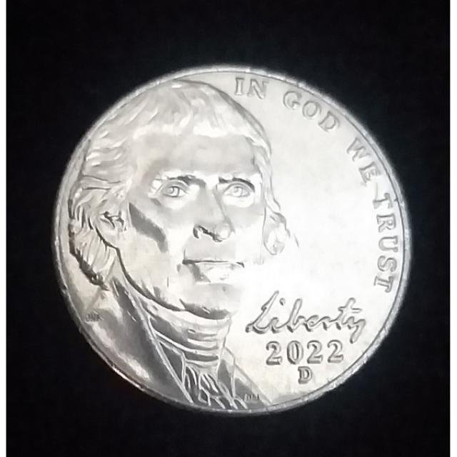 Монета Jefferson Nickel, 5 центів 2022, США, США