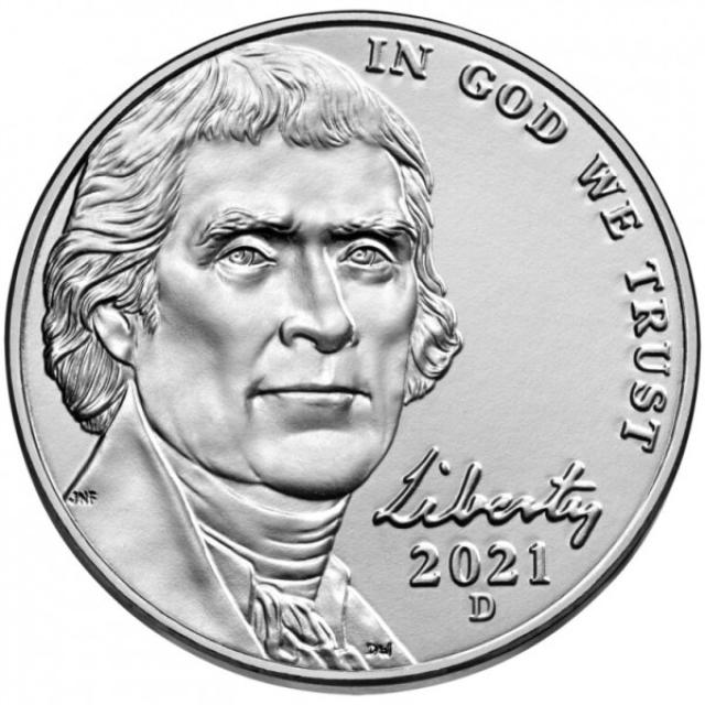 Монета Jefferson Nickel, 5 центів 2021, США, США