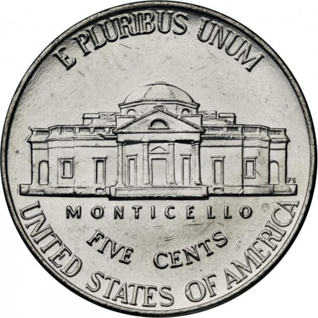 Монета Jefferson Nickel, 5 центів 2008, США, США