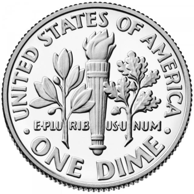 Монета Roosevelt Dime, 1 дайм 2022, США, США