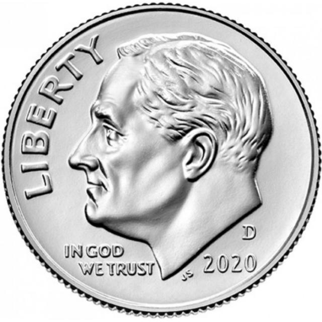 Монета Roosevelt Dime, 1 дайм 2020, США, США