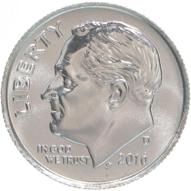 Монета Roosevelt Dime, 1 дайм 2016, США, США