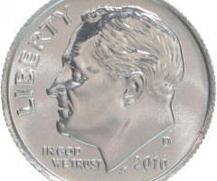 Монета Roosevelt Dime, 1 дайм 2016, США, США