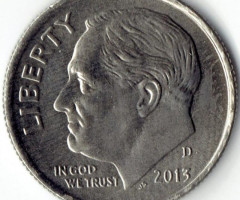Монета Roosevelt Dime, 1 дайм 2013, США, США