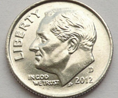 Монета Roosevelt Dime, 1 дайм 2012, США, США