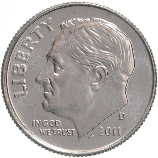 Монета Roosevelt Dime, 1 дайм 2011, США, США