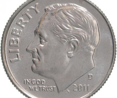 Монета Roosevelt Dime, 1 дайм 2011, США, США