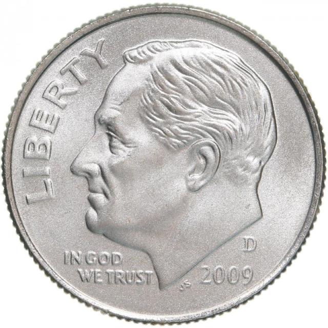Монета Roosevelt Dime, 1 дайм 2009, США, США