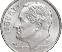 Монета Roosevelt Dime, 1 дайм 2009, США, США