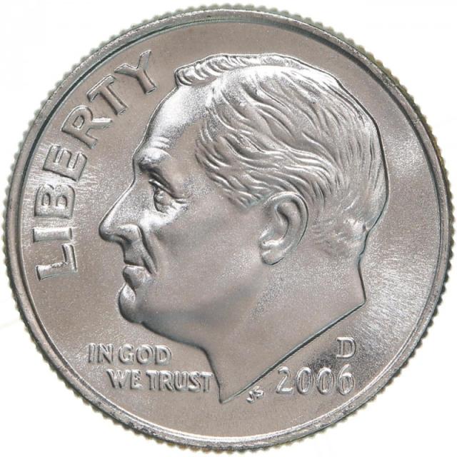 Монета Roosevelt Dime, 1 дайм 2006, США, США