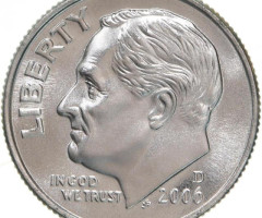 Монета Roosevelt Dime, 1 дайм 2006, США, США