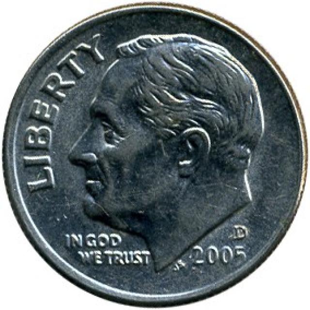 Монета Roosevelt Dime, 1 дайм 2005, США, США