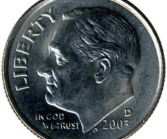 Монета Roosevelt Dime, 1 дайм 2003, США, США