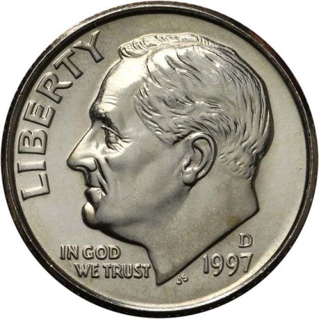 Монета Roosevelt Dime, 1 дайм 1997, США, США