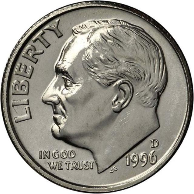 Монета Roosevelt Dime, 1 дайм 1996, США, США