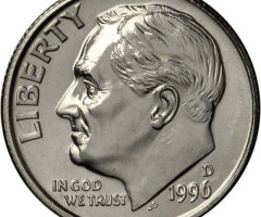Монета Roosevelt Dime, 1 дайм 1996, США, США