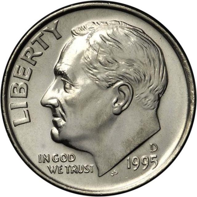 Монета Roosevelt Dime, 1 дайм 1995, США, США