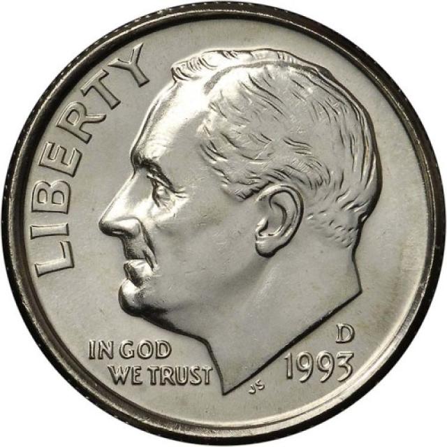 Монета Roosevelt Dime, 1 дайм 1993, США, США