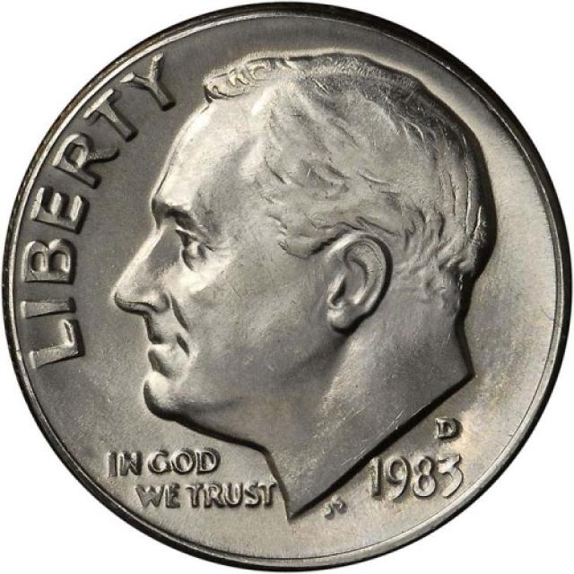 Монета Roosevelt Dime, 1 дайм 1983, США, США