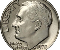 Монета Roosevelt Dime, 1 дайм 1978, США, США