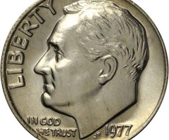Монета Roosevelt Dime, 1 дайм 1977, США, США