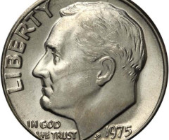 Монета Roosevelt Dime, 1 дайм 1975, США, США