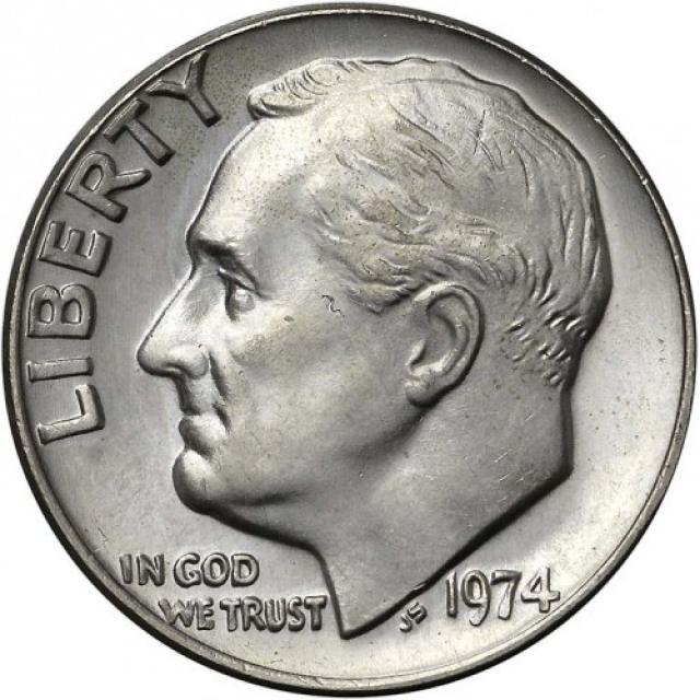 Монета Roosevelt Dime, 1 дайм 1974, США, США