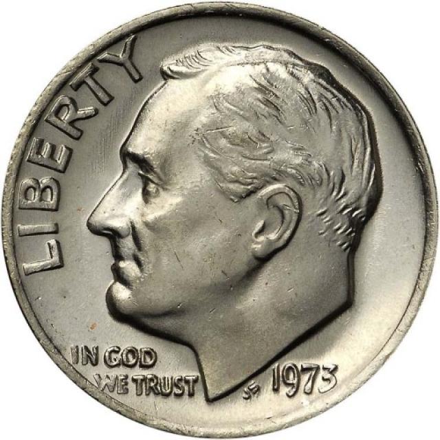 Монета Roosevelt Dime, 1 дайм 1973, США, США