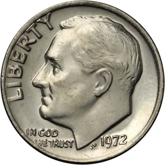 Монета Roosevelt Dime, 1 дайм 1972, США, США